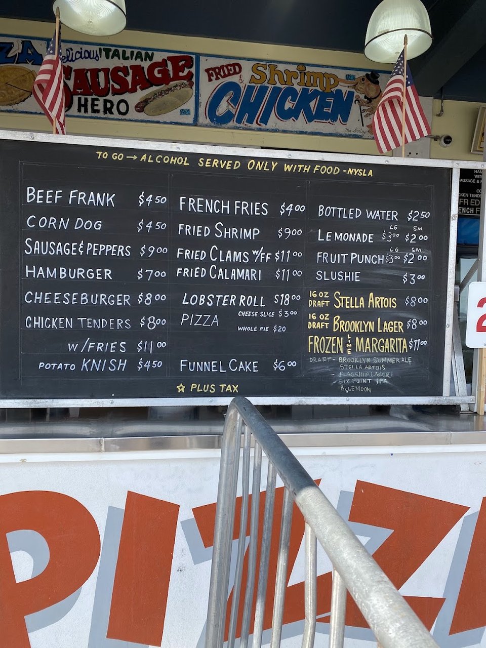 Casual menu with small plates and beer.